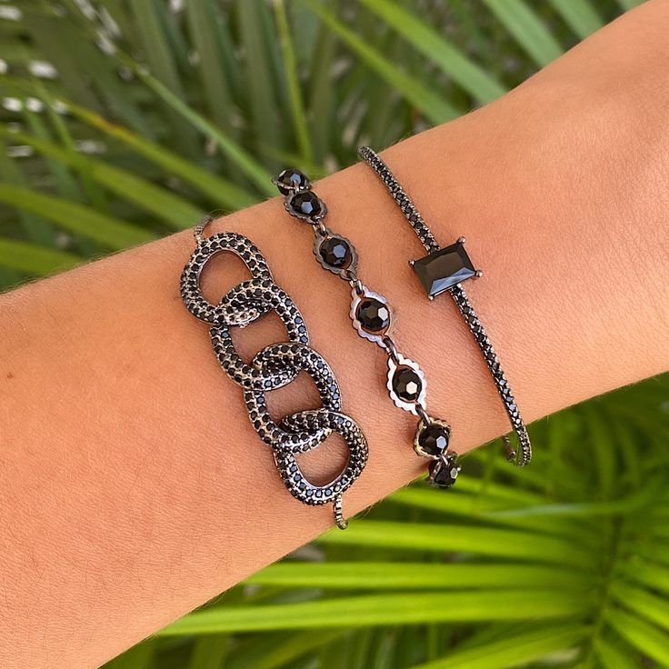 pulseira rodio negro